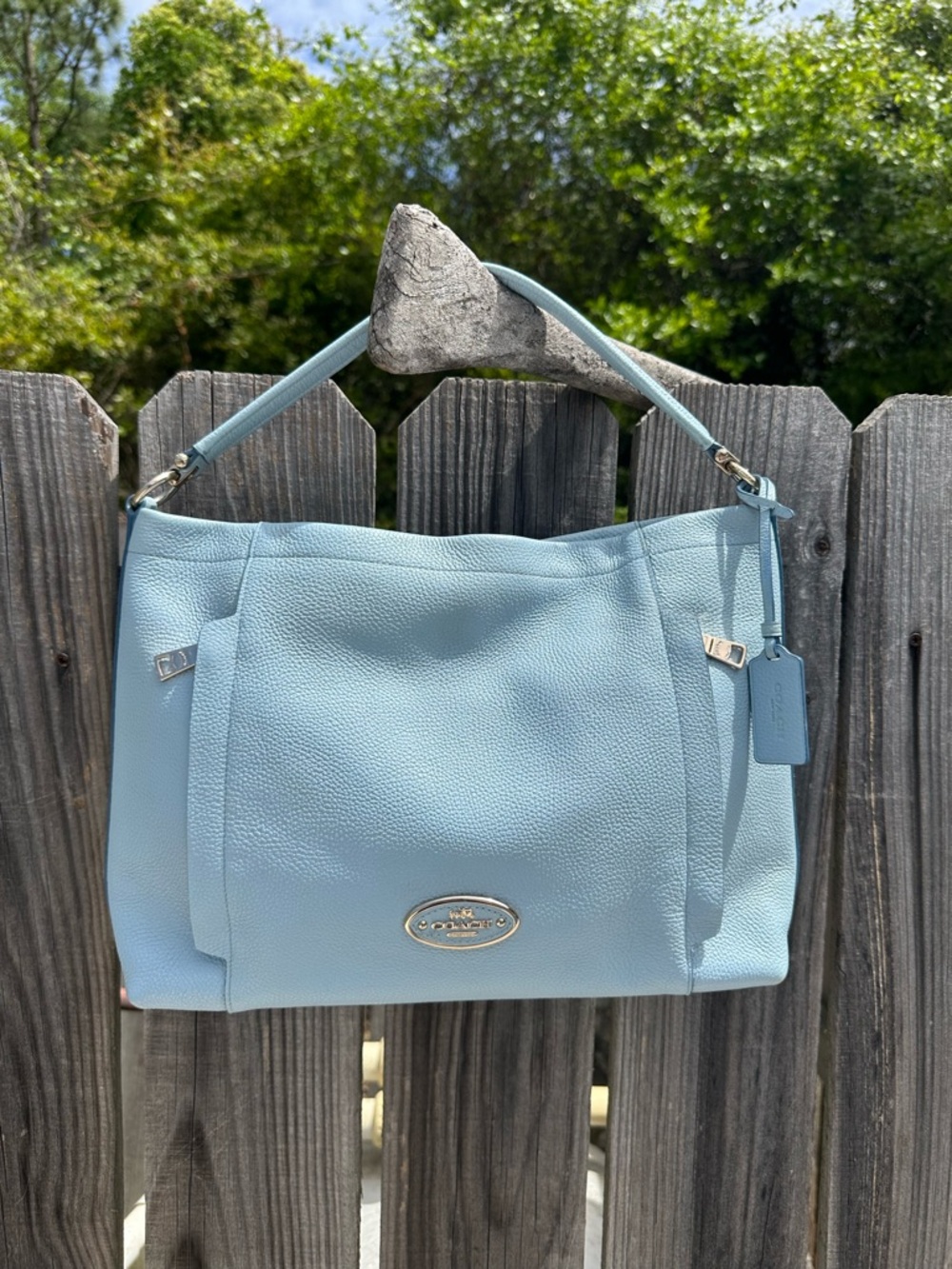 Coach Light Blue Leather Large Scout Hobo